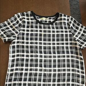 Gianni Bini Black and White Plaid Blouse